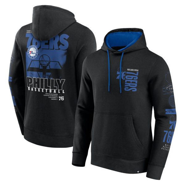 Fanatics Trendy Philadelphia 76ers Black Game Time Crossover Pullover Hoodie
