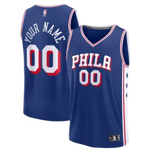 Fanatics Philadelphia 76ers Blue Fast Break Premium Custom Jersey Icon Edition