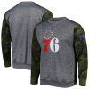 Fanatics Philadelphia 76ers Heather Charcoal Camo Stitched Unique Sweatshirt