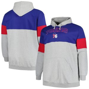 Fanatics Philadelphia 76ers Royal/Red Big & Tall Pullover Hoodie Gorgeous