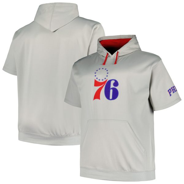 Fanatics Stylish Philadelphia 76ers Silver Big & Tall Logo Pullover Hoodie