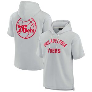 Fanatics Philadelphia 76ers Unisex Unique Gray Elements Super Soft Fleece Short Sleeve Pullover Hoodie