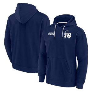 Fanatics Philadelphia 76ers Unisex Navy Elements Super Soft Fleece Pullover Trendy Hoodie