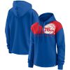 Fanatics Fabulous Philadelphia 76ers Women's Royal Overslide Fleece Quarter Zip Hoodie