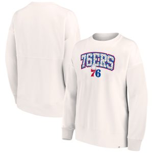 Fanatics Philadelphia 76ers Eye - catching Women's White Tonal Leopard Pullover Sweatshirt