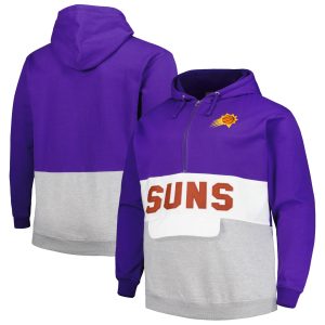 Fanatics Phoenix Suns Purple Big & Tall Unique Anorak Half Zip Hoodie