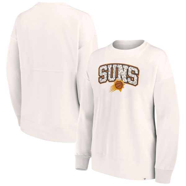 Fanatics Phoenix Suns Women's White Tonal Leopard Pullover Sweatshirt Stylish