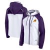 Fanatics Phoenix Suns Women's White/Purple Anorak Raglan Full Unique Zip Hoodie Jacket