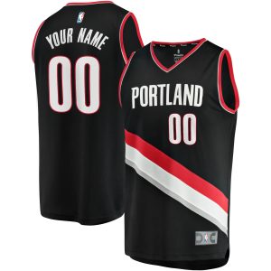Fanatics Portland Trail Blazers Black Fast Trendy Break Custom Replica Jersey Icon Edition