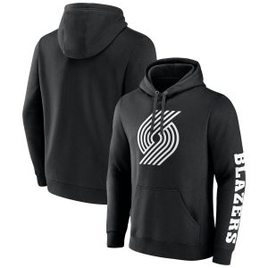 Fanatics Portland Trail Blazers Black Put Me In Coach Fleece Pullover Stylish Hoodie