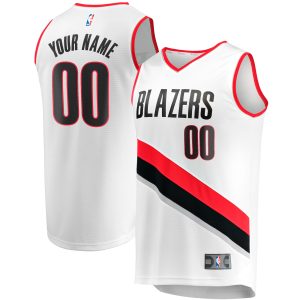 Fanatics Portland Trail Unique Blazers Youth White Fast Break Replica Custom Jersey Association Edition