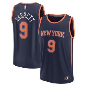 Fanatics RJ Barrett New York Knicks Navy Chic Fast Break Replica Player Jersey Statement Edition