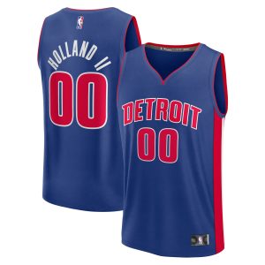Fanatics Ron Holland II Detroit Pistons Blue Fast Break Replica Player Trendy Jersey Icon Edition