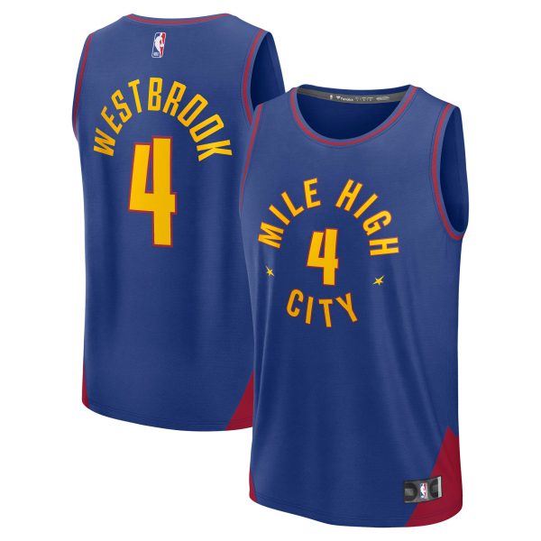Fanatics Russell Westbrook Denver Nuggets Blue Premium Fast Break Replica Player Jersey Statement Edition