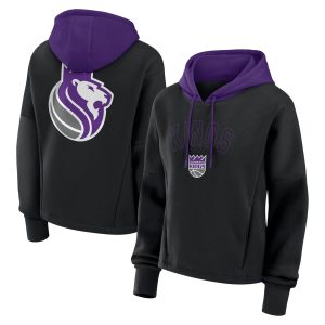 Fanatics Sacramento Kings Women's Black Post Up Fabulous Boxy Pullover Hoodie