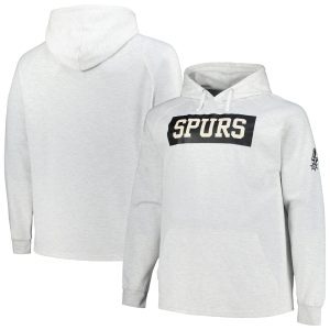 Fanatics Chic San Antonio Spurs Ash Big & Tall Raglan Tri Blend Pullover Hoodie