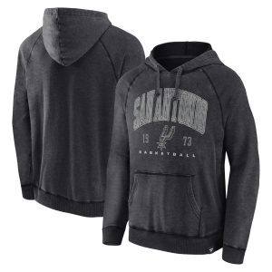 Fanatics San Antonio Spurs Heather Charcoal Foul Trouble Snow Trendy Wash Raglan Pullover Hoodie