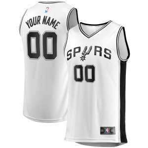 Fanatics San Antonio Spurs White Fast Break Custom Replica Jersey Association Unique Edition