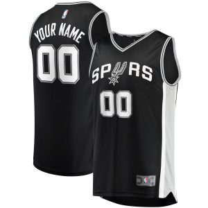 Fanatics San Antonio Spurs Youth Black Fast Break Custom Replica Jersey Chic Icon Edition