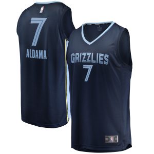Fanatics Santi Aldama Memphis Grizzlies Navy Fast Break Replica Jersey Icon Edition Stylish