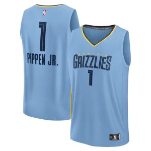 Fanatics Elegant Scotty Pippen Jr. Memphis Grizzlies Light Blue Fast Break Replica Player Jersey Statement Edition