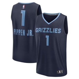 Fanatics Scotty Pippen Jr. Memphis Grizzlies Navy Fast Break Replica Player Jersey Icon Edition Chic