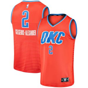 Fanatics Shai Gilgeous Alexander Oklahoma City Thunder Orange Fast Elegant Break Team Replica Jersey Statement Edition