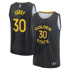 Fanatics Stylish Stephen Curry Golden State Warriors Black Fast Break Replica Player Jersey Statement Edition