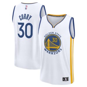 Fanatics Stephen Curry Golden State Warriors Youth White Fabulous Fast Break Replica Jersey Association Edition