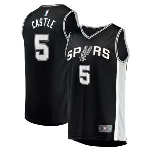 Fanatics Stephon Castle San Antonio Spurs Black 2024 NBA Trendy Draft Fast Break Player Jersey Icon Edition