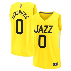 Fanatics Taylor Hendricks Utah Jazz Youth Yellow Fast Break Replica Jersey Premium Icon Edition