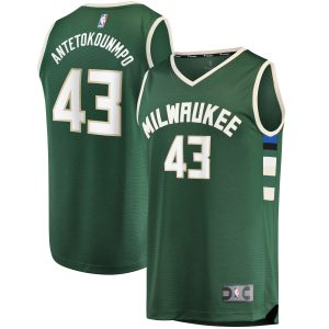 Fanatics Thanasis Antetokounmpo Milwaukee Bucks Hunter Green Fast Break Replica Player Jersey Icon Edition Chic
