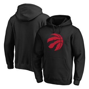 Fanatics Chic Toronto Raptors Black Icon Primary Logo Fitted Pullover Hoodie