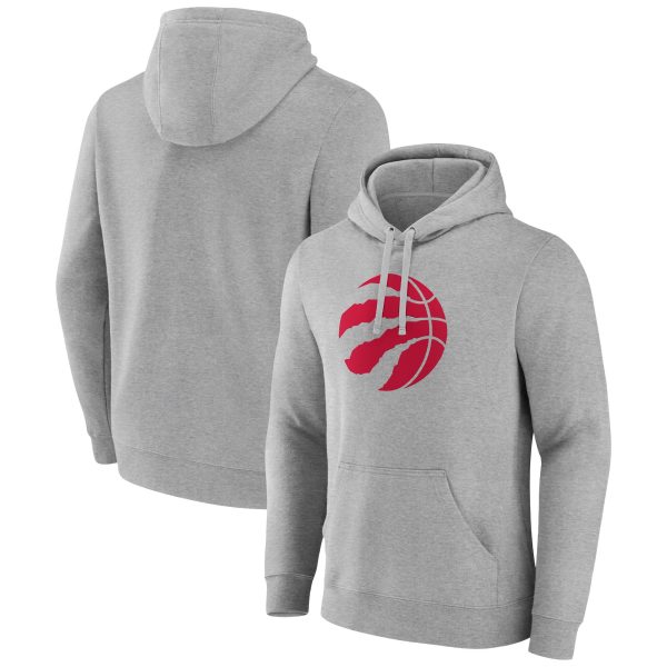 Fanatics Chic Toronto Raptors Heather Gray Primary Logo Pullover Hoodie