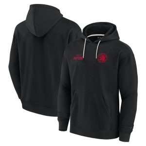 Fanatics Stylish Toronto Raptors Unisex Black Elements Super Soft Fleece Pullover Hoodie