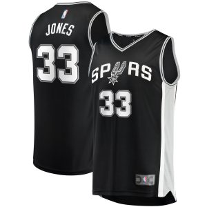 Fanatics Tre Jones San Antonio Spurs Black Fast Break Replica Jersey Icon Edition Stylish