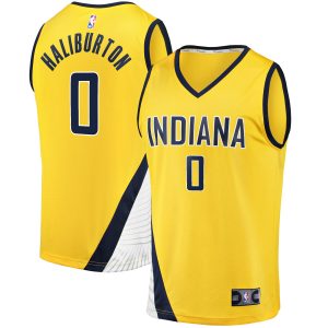 Fanatics Tyrese Haliburton Indiana Pacers Gold Fast Break Replica Jersey Statement Edition Unique