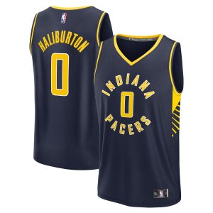 Fanatics Tyrese Haliburton Indiana Pacers Trendy Navy Fast Break Replica Jersey Icon Edition