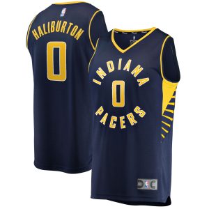 Fanatics Tyrese Haliburton Indiana Pacers Youth Chic Navy 2021/22 Fast Break Replica Jersey Icon Edition