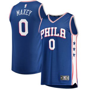 Fanatics Tyrese Maxey Philadelphia 76ers Royal Fast Break Replica Jersey Trendy Icon Edition
