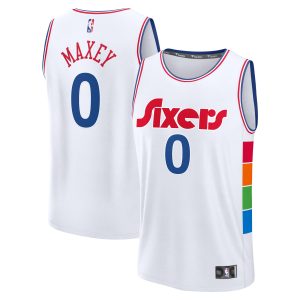 Fanatics Tyrese Stylish Maxey Philadelphia 76ers White 2024/25 Fast Break Player Jersey City Edition