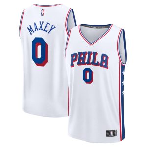 Fanatics Tyrese Maxey Philadelphia 76ers White Fast Break Replica Player Jersey Association Edition Chic