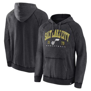 Fanatics Utah Jazz Heather Charcoal Foul Trouble Snow Fabulous Wash Raglan Pullover Hoodie