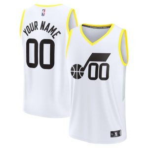 Fanatics Utah Jazz White Chic Fast Break Custom Replica Jersey Association Edition