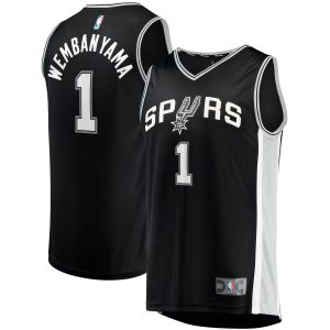 Fanatics Victor Wembanyama San Antonio Spurs Black Elegant Big & Tall Fast Break Replica Jersey Icon Edition
