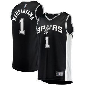 Fanatics Victor Chic Wembanyama San Antonio Spurs Black Fast Break Replica Jersey Icon Edition