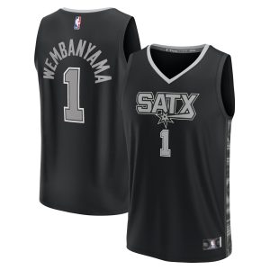 Fanatics Victor Wembanyama San Antonio Spurs Youth Trendy Black Fast Break Player Jersey Statement Edition