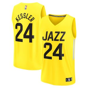 Fanatics Walker Kessler Utah Jazz Youth Gorgeous Yellow Fast Break Player Jersey Icon Edition