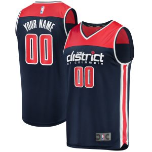 Fanatics Washington Wizards Navy Fast Break Replica Custom Jersey Gorgeous Statement Edition