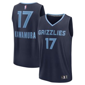 Fanatics Yuki Kawamura Memphis Grizzlies Navy Gorgeous Fast Break Replica Player Jersey Icon Edition